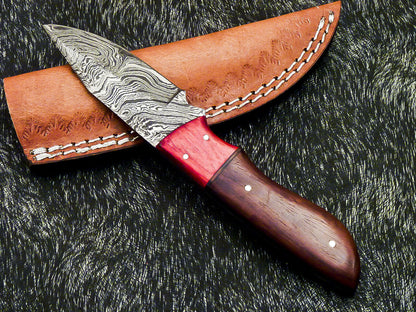 HS-580 Custom Hand Forged Damascus Steel 8" Hunting Knife -Pakka & Natural Wood