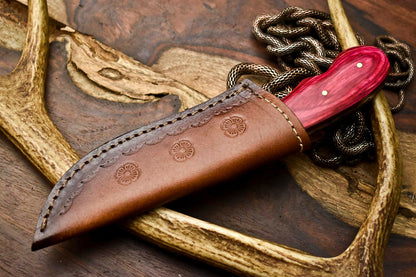 HS-693 Cutlery | Custom Handmade Damascus Steel Skinner Knife - Beautiful Hard Wood Handle