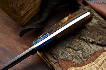HS-699 Custom Handmade Damascus Steel Skinner Knife - Beautiful Wood Handle