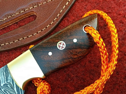 HS-991 Custom Handmade Knife Cowboy Brass Bolster Forged Damascus Steel