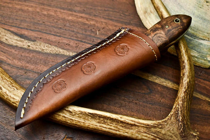 HS-595 Handmade Damascus Skinning Blade Camping Full Tang Knife