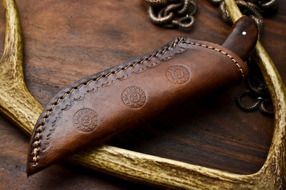 HS-696 Custom Handmade Damascus Steel Skinner Knife - Beautiful Wood Handle