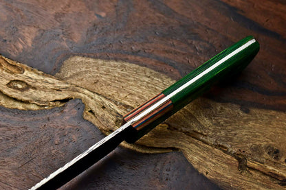 HS-609 Hand Made Damascus Steel Blade Chef Kitchen Full Tang Knife | HARD WOOD