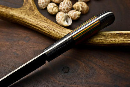 HS-281 Cutlery | Hand Made Damascus Steel Blade Chef Kitchen Full Tang Knife | Hard Wood