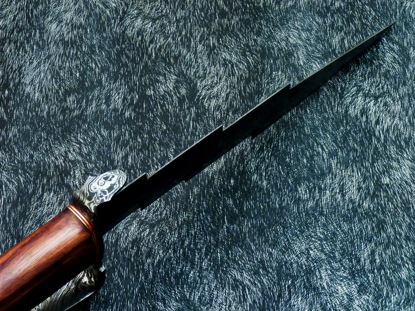 HS-381 '' Custom Hand Forged Damascus Steel 16" Hunting Knife - Natural Wood