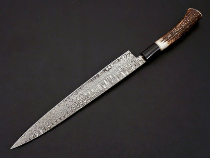 Custom Hand Forged 17.5" Damascus Steel Hidden Tang Chef Knife HS-255