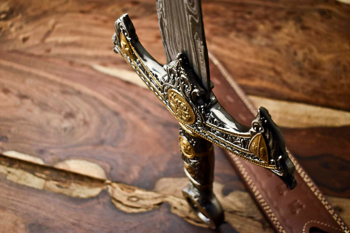 HS-1095 | 24.0" HUGE Custom Hand Made Damascus Steel Blade Dagger Sword | Pewter Handle