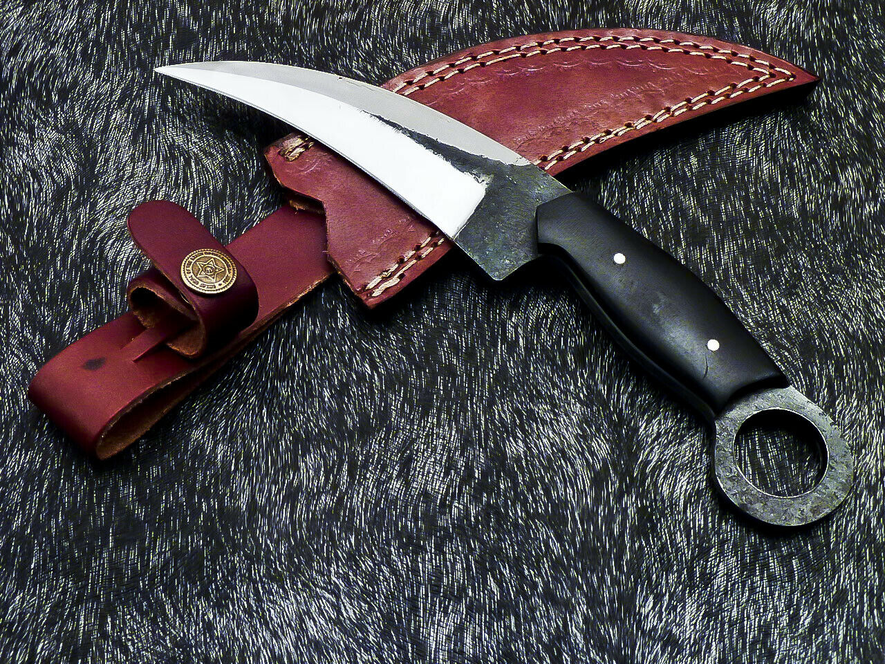HS-891 Hand Forged Railroad Spike Carbon Steel Blade 11" Karambit Knife