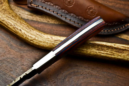 HS-620 Handmade Damascus Skinning Blade Camping Full Tang Knife
