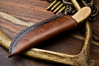 HS-603  Handmade Damascus Skinning Blade Camping Full Tang Knife