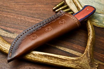 HS-620 Handmade Damascus Skinning Blade Camping Full Tang Knife