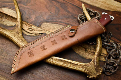 HS-927 Custom Handmade Stainless Steel Tracker Knife - Beautiful Hard Wood Handle