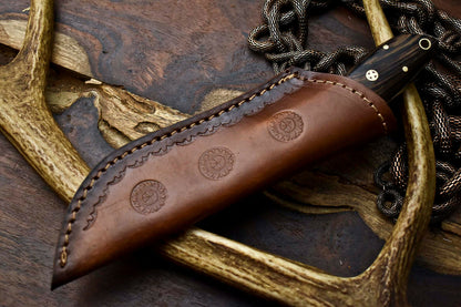 HS-608 Handmade Damascus Skinning Blade Camping Full Tang Knife