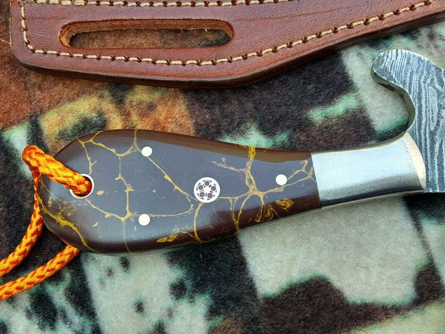 HS-989 COWBOY KNIFE CUSTOM HANDMADE EDC DAMASCUS HUNTING KNIFE