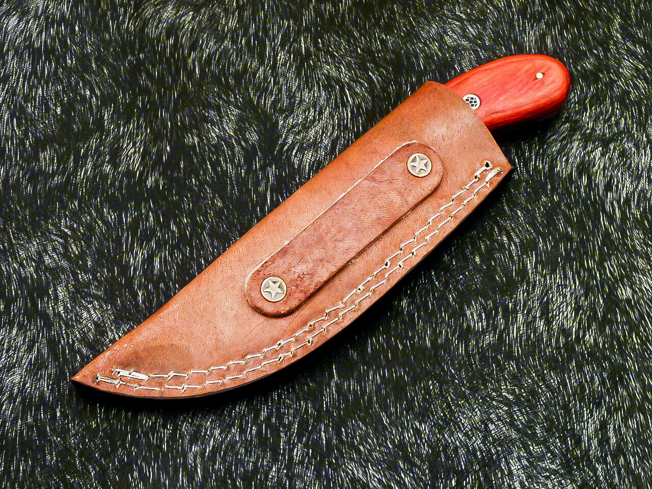 HS-582 Custom Hand Forged Damascus Steel 8" Hunting Knife - Pakka Wood