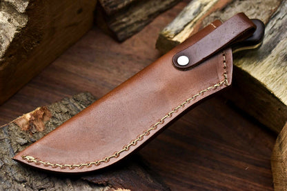 HS-677 Custom Handmade Damascus Steel Skinner Knife - Beautiful Hard Wood Handle