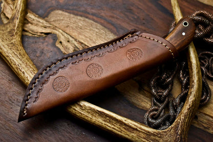 HS-925 Custom Handmade Damascus Steel Tracker-Hunting Knife With Wood Handle