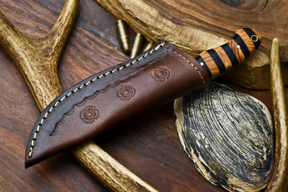 HS-564 Handmade Damascus Hunting Skinning Blade Hunter Camping Full Tang Knife