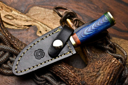HS-713 Custom Handmade Awesome Hard Wood Handle Damascus Steel Skinner Knife With Best Price