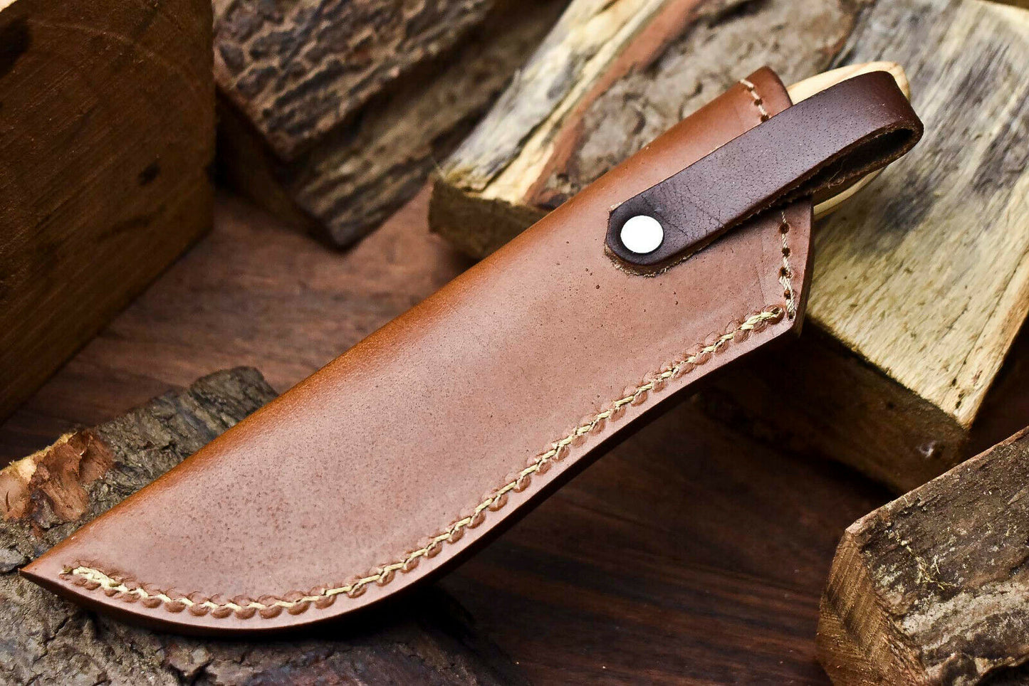 HS-708 Custom Handmade Damascus Steel Skinner Knife - Beautiful Wood Handle