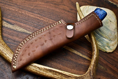 HS-628 Handmade Damascus Skinning Blade Camping Full Tang Knife