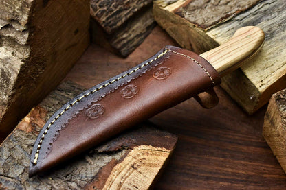 HS-652 Custom Handmade Damascus Hunting Skinning Blade Hunter Camping Full Tang Knife