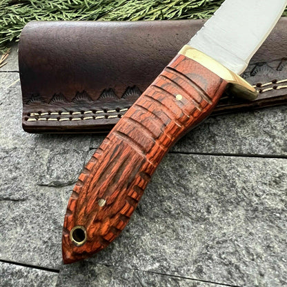 HS-567 Custom Handmade D2 Steel High Polish Hunting Skinner Knife W/Sheath