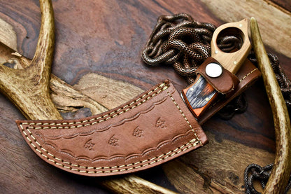 HS-907 Custom Handmade Damascus Steel Karambit Knife - Beautiful Micarta Wood Handle