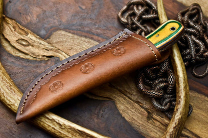 HS-645 Custom Handmade Damascus Hunting Skinning Blade Hunter Camping Full Tang Knife