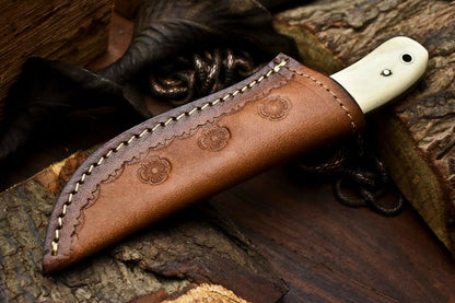 HS-654 Custom Handmade Damascus Hunting Skinning Blade Hunter Camping Full Tang Knife