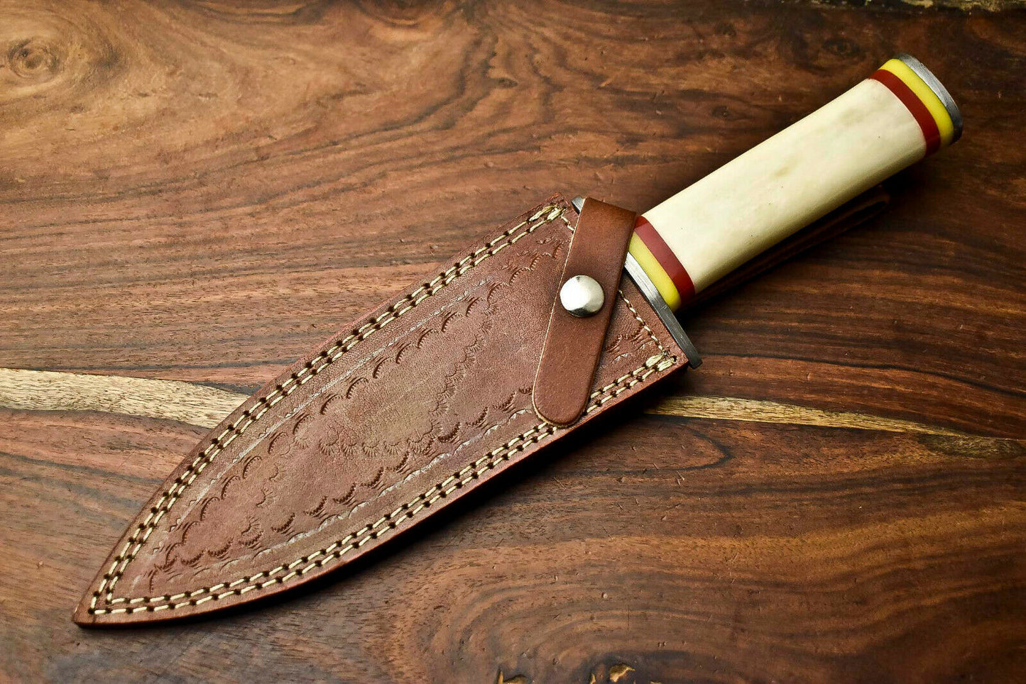 HS-858 Rare!!! Custom HandMade Damascus Steel Dagger Knife | CAMEL BONE