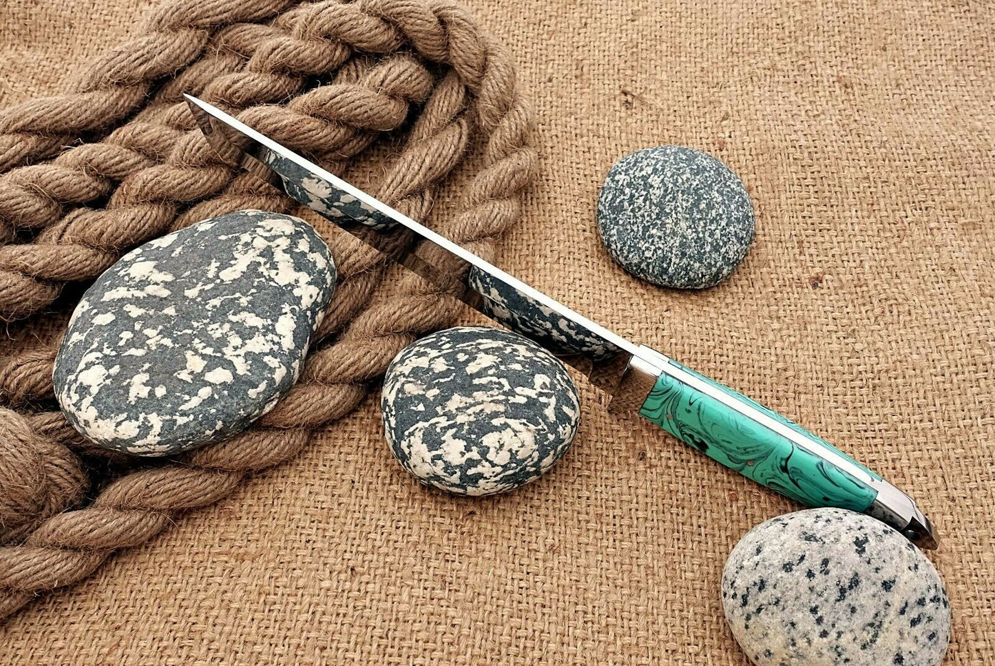 Custom Handmade Steel D2 Fighter Hunting Combat Mini Tanto Blade Sword knife With Resin Handle