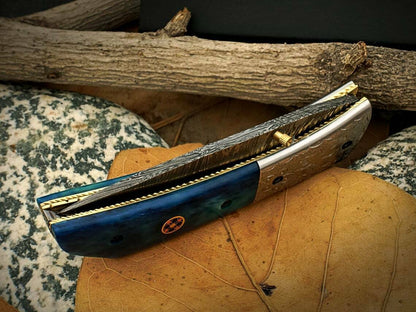Damascus Steel Pocket Folding Knife – Liner Lock | HS-1114