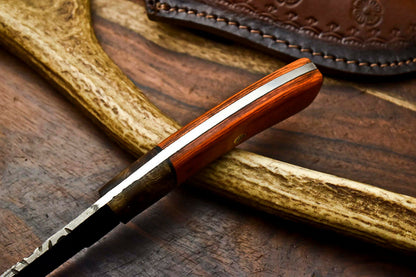 HS-621 Handmade Damascus Skinning Blade Camping Full Tang Knife