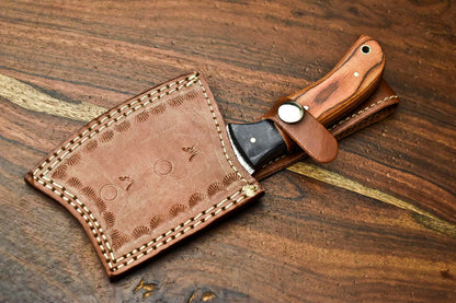 HS-1051 Handmade Damascus Mini Axe  Blade Camping Full Tang Axe Beautiful Handle