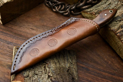 HS-655 Custom Handmade Damascus Hunting Skinning Blade Hunter Camping Full Tang Knife