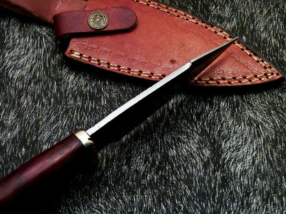 HS-377 '' Custom Hand Forged Railroad Spike Carbon Steel 10" Skinning Knife Wood