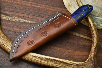 HS-602 Handmade Damascus Skinning Blade Camping Full Tang Knife