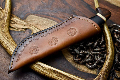 HS-647 Custom Handmade Damascus Hunting Skinning Blade Hunter Camping Full Tang Knife