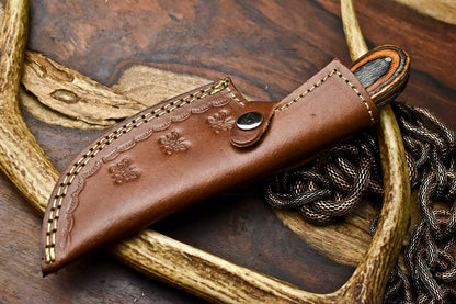 HS-637 Custom Handmade Damascus Hunting Skinning Blade Hunter Camping Full Tang Knife