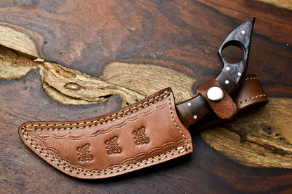 HS-899 Handmade Damascus Hunting Blade Karambit Full Tang Knife