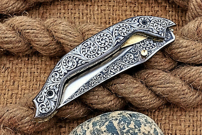 Engraved Folding Pocket Knife — Handcrafted Lifetime Use, Best Value