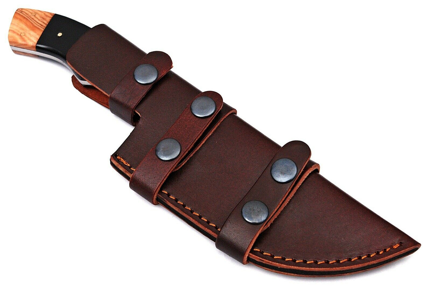 HS-932 Custom Handmade High Carbon Railroad Steel Tracker Knife - Buffalo Horn Handle