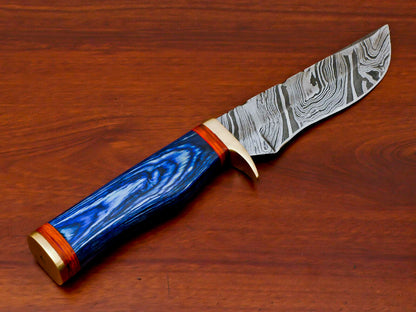 HS-476  Custom Handmade Damascus Hunting Knife With Hard Wood Handle