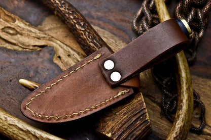 HS-716 Custom Handmade Awesome Walunt Wood Handle Damascus Steel Skinner Knife With Best Price