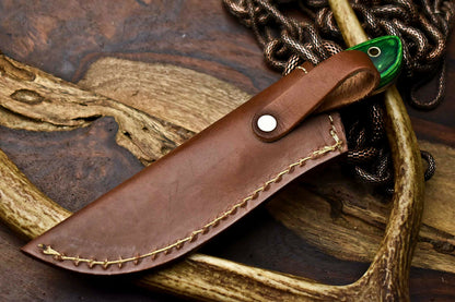 HS-679 Custom Handmade Damascus Steel Skinner Knife - Beautiful Hard Wood Handle