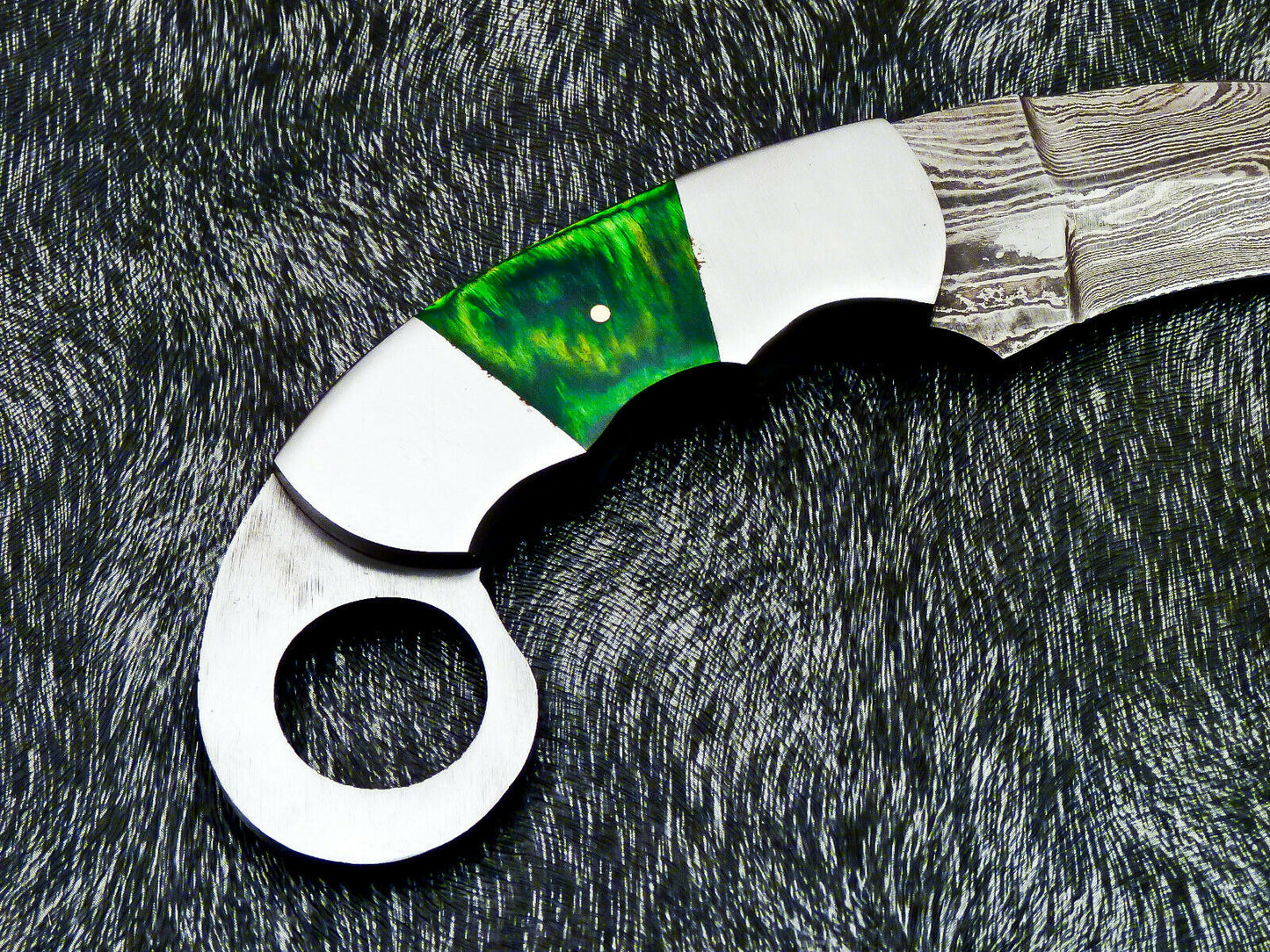 HS-892 Custom Hand Forged Damascus Steel 10" Karambit Knife - Hard Wood Handle