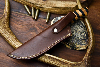 HS-564 Handmade Damascus Hunting Skinning Blade Hunter Camping Full Tang Knife