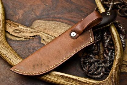HS-685 Custom Handmade Damascus Steel Skinner Knife - Beautiful Wood Handle