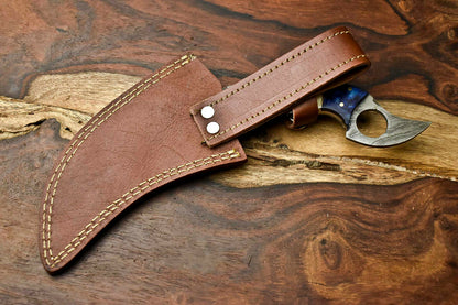 HS-903 Custom Handmade Damascus Hunting Blade Karambit Camping Full Tang Knife Gifts
